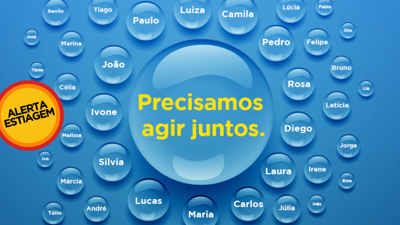 Campanha da Corsan reforça alerta para níveis críticos dos pontos de captação de água