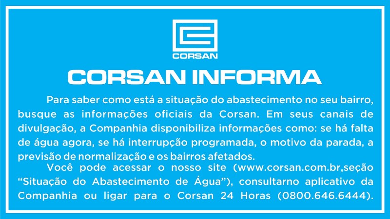 Corsan Informa - Como saber a situação do abastecimento - CORSAN
