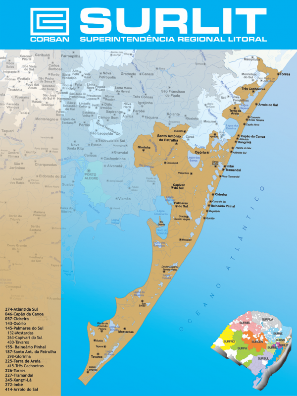 Mapa Regiões SURLIT 2020